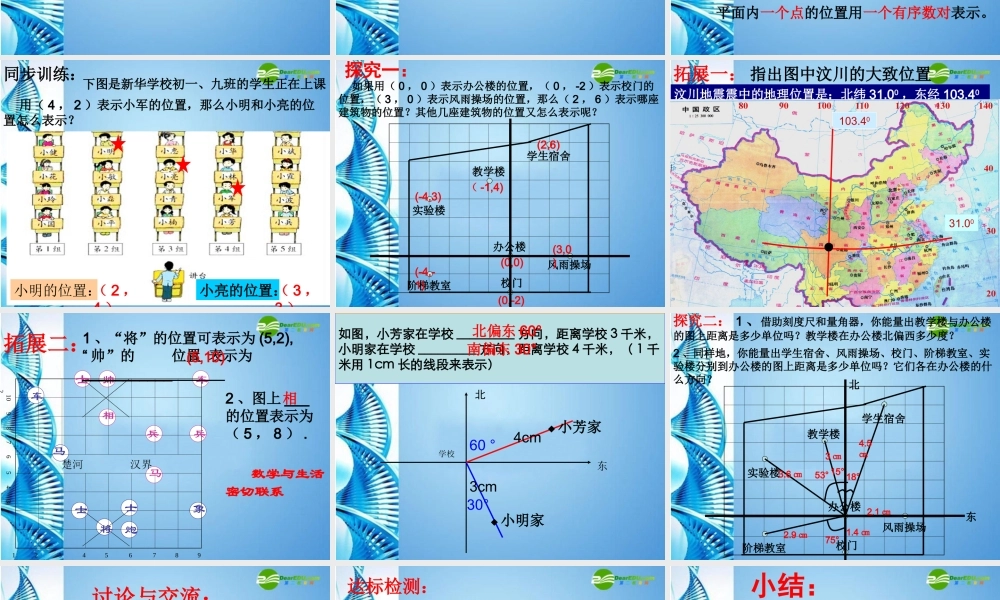 中学七年级数学下册 11.1(确定平面的位置)课件青岛版 课件