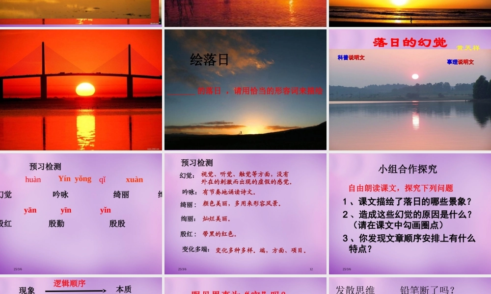 八年级语文上册 日的幻觉课件1 新人教版 课件