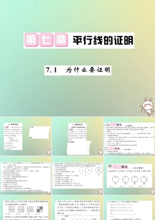 八年级数学上册 第七章 平行线的证明 7.1 为什么要证明习题课件 (新版)北师大版 课件