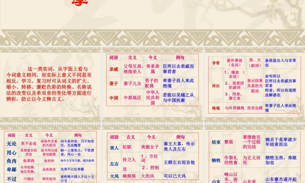 古今异义例解 人教版 课件