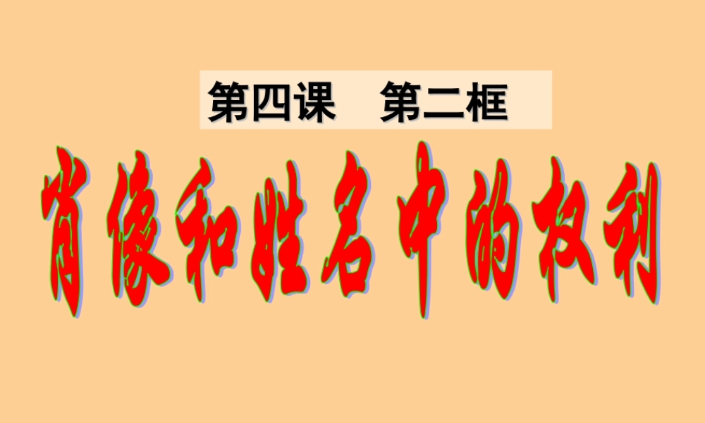 八年级政治下册 第四课 第二框 肖像和姓名中的权利教学课件 人教新课标版 课件