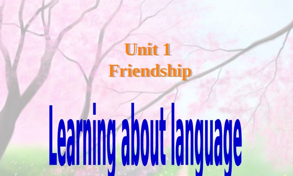 广东地区必修1高一英语Unit1 新课标 人教版 课件