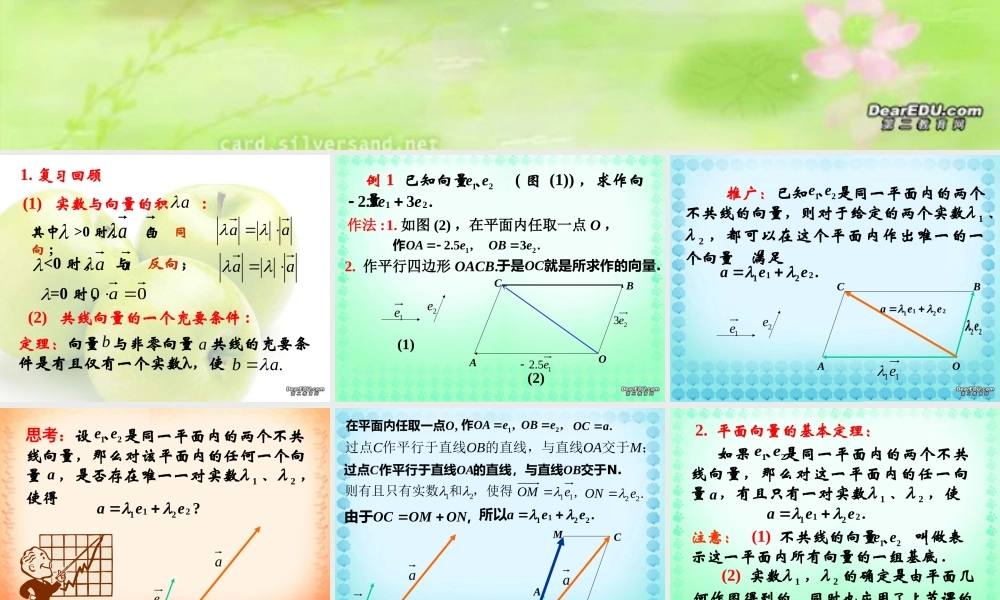 上学期北京市清华附中高一数学实数与向量的积二 课件