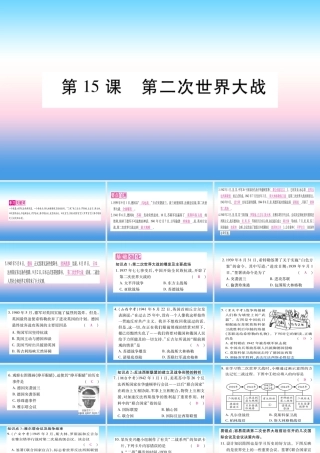 九年级历史下册 第4单元 经济大危机和第二次世界大战 第15课 第二次世界大战自学课件 新人教版 课件