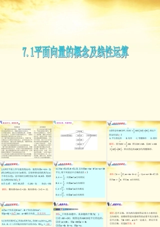 广东省高三数学 第7章第1节 平面向量的概念及线性运算课件 理 课件