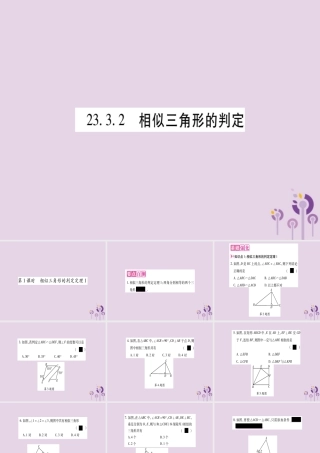 九年级数学上册 第23章 图形的相似 233 相似三角形 2332 相似三角形的判定 第1课时 作业课件 (新版)华东师大版 课件