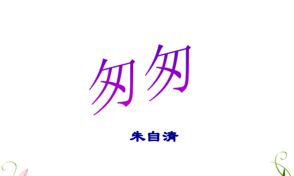 《匆匆》教学课件2