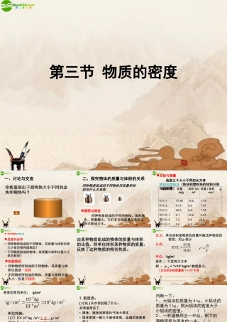 八年级物理下册 物质的密度课件 苏科版 课件