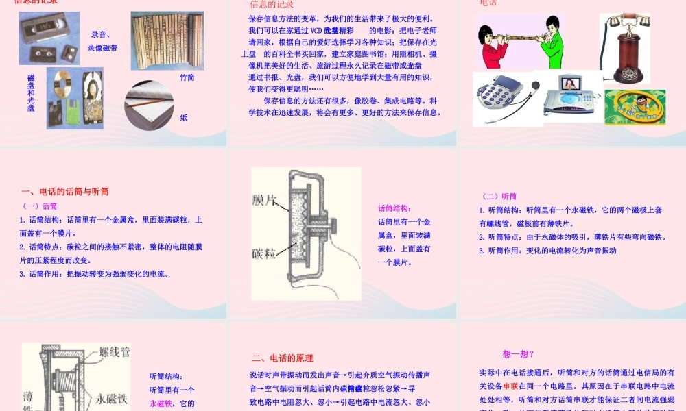 九年级物理全册 第十九章 走进信息时代课件 (新版)沪科版 九年级物理全册 第十九章 走进信息时代课件+素材(新版)沪科版