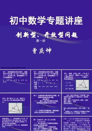 中考数学创新性开放性题型讲解一 试题