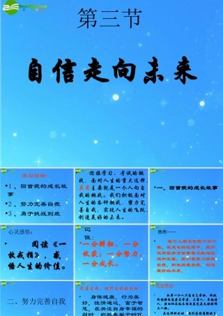 九年级政治 第五单元 第三节(自信走向未来)课件 湘教版 课件