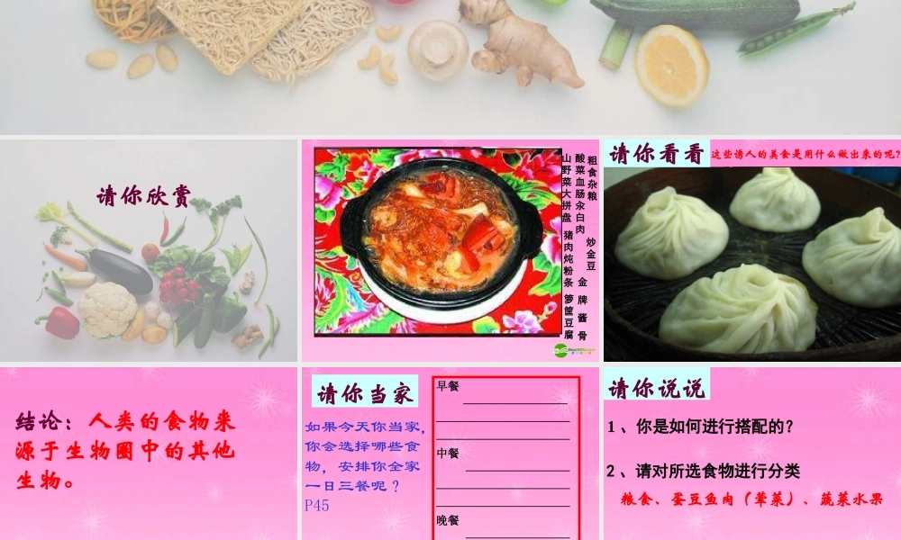 七年级生物 饮食与营养课件 苏教版 课件