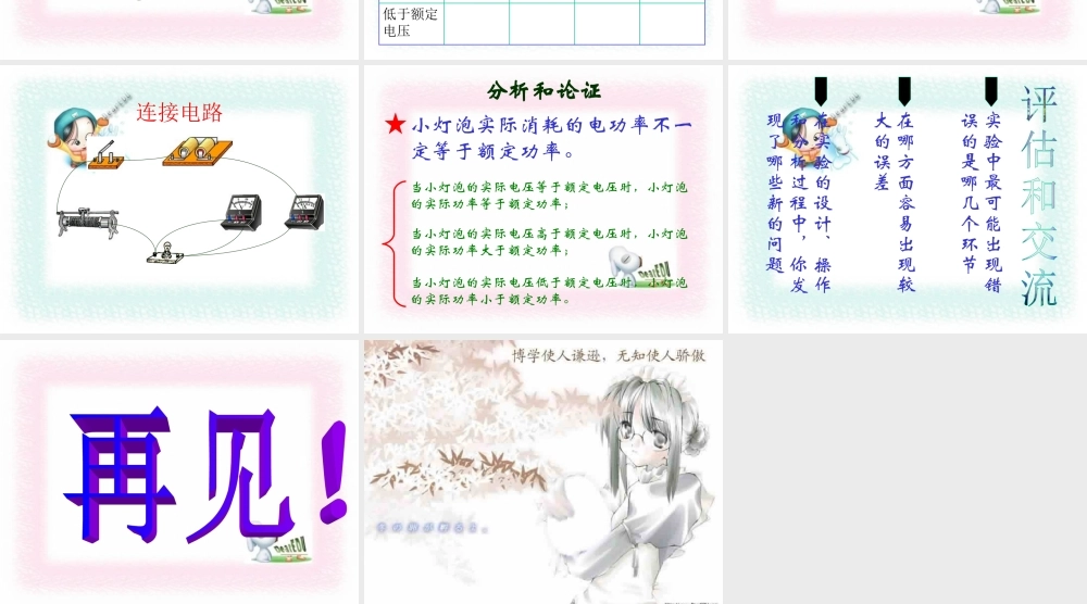 初三物理测量 小灯泡的电功率 苏教版 课件