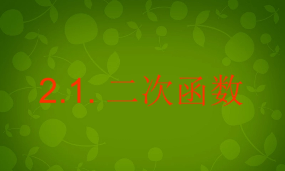 九年级数学上册 21 二次函数课件 浙教版 课件