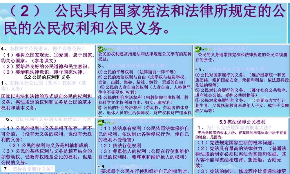八年级政治下册 我们都是公民课件 粤教版 课件