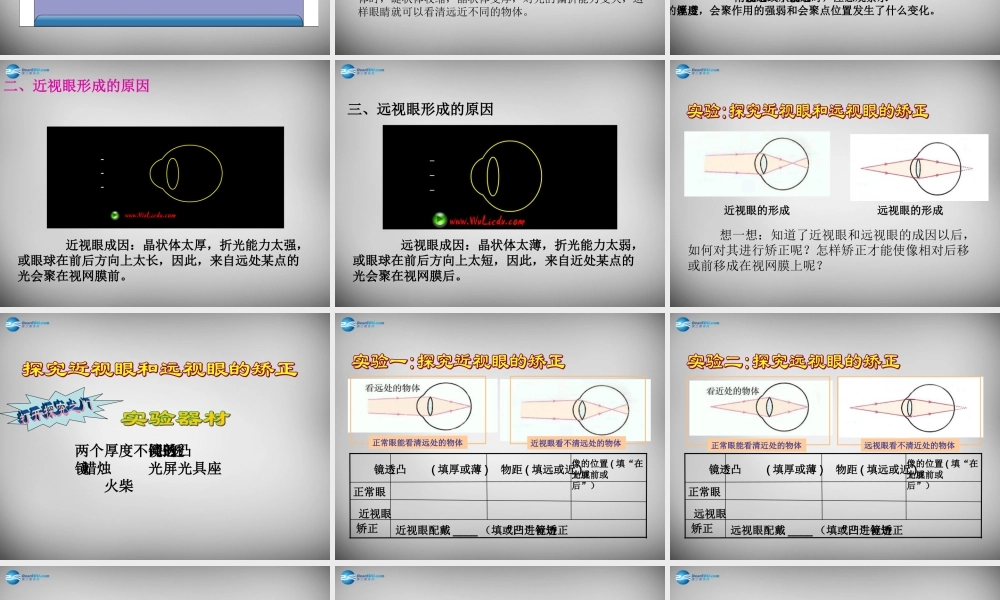 八年级物理上册 5.4 眼睛和眼镜课件2 (新版)新人教版 课件