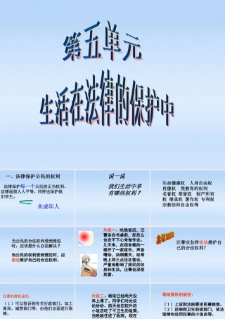 八年级政治 第五单元第一节生活中的法律保护课件