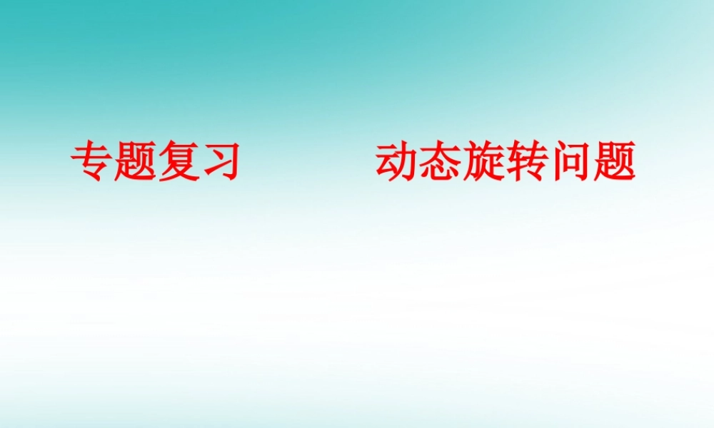 中考数学专题复习 动态旋转问题课件