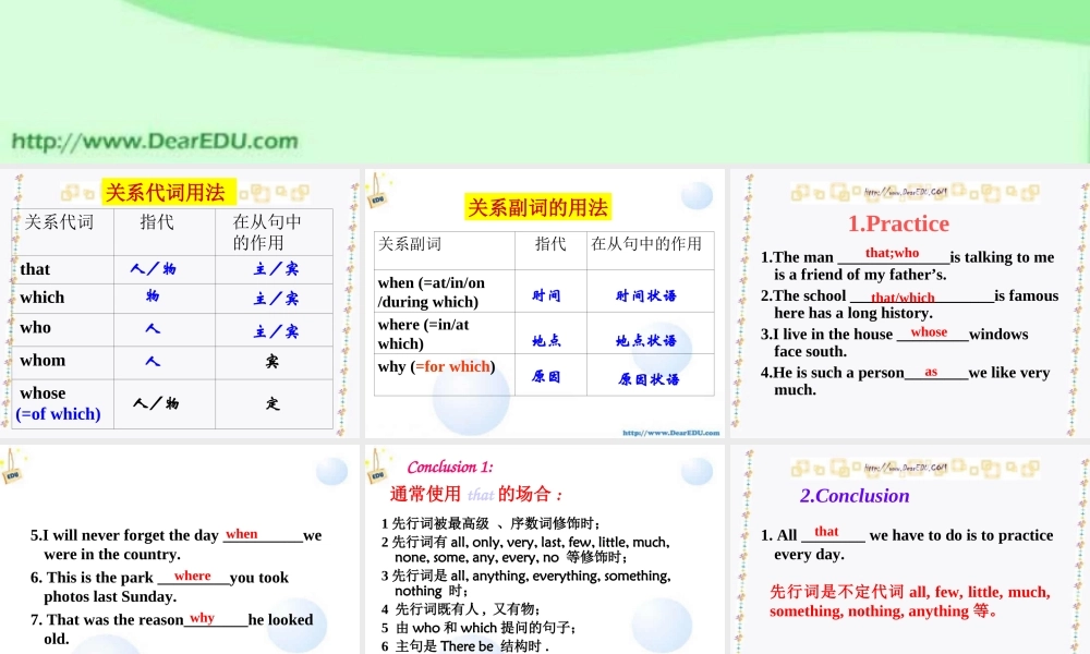 人教版高一英语定语从句 课件