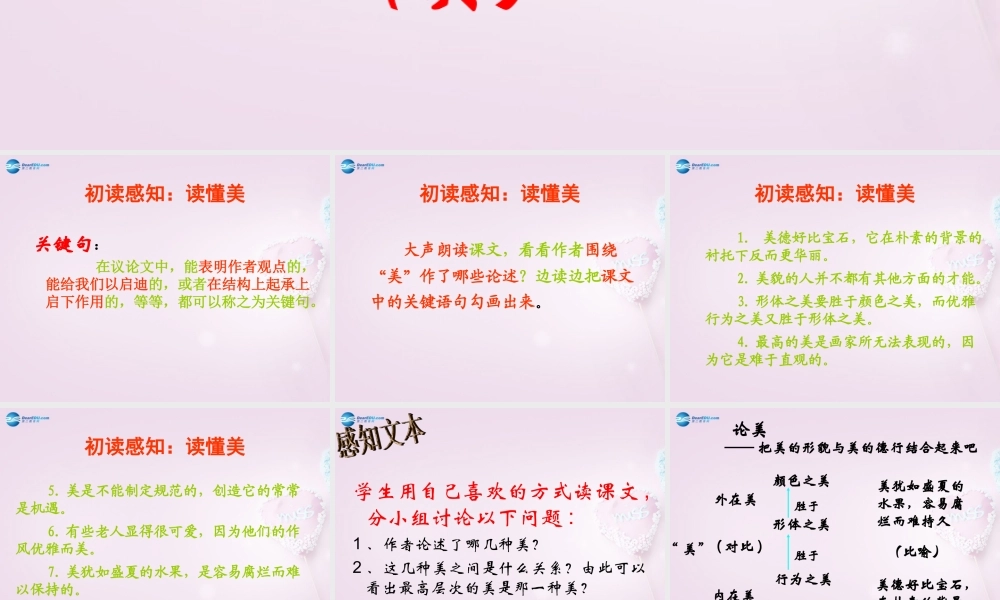 九年级语文上册 12 论美课件 新人教版 课件