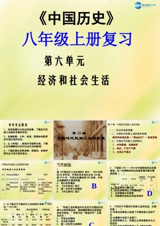 中考历史一轮复习 八上 第六单元 经济和社会生活课件 新人教版 课件