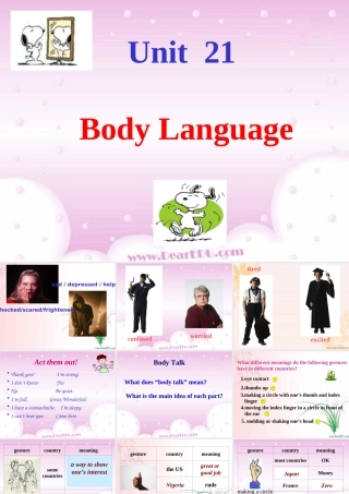 人教版高一英语Unit21 Body Language 课件