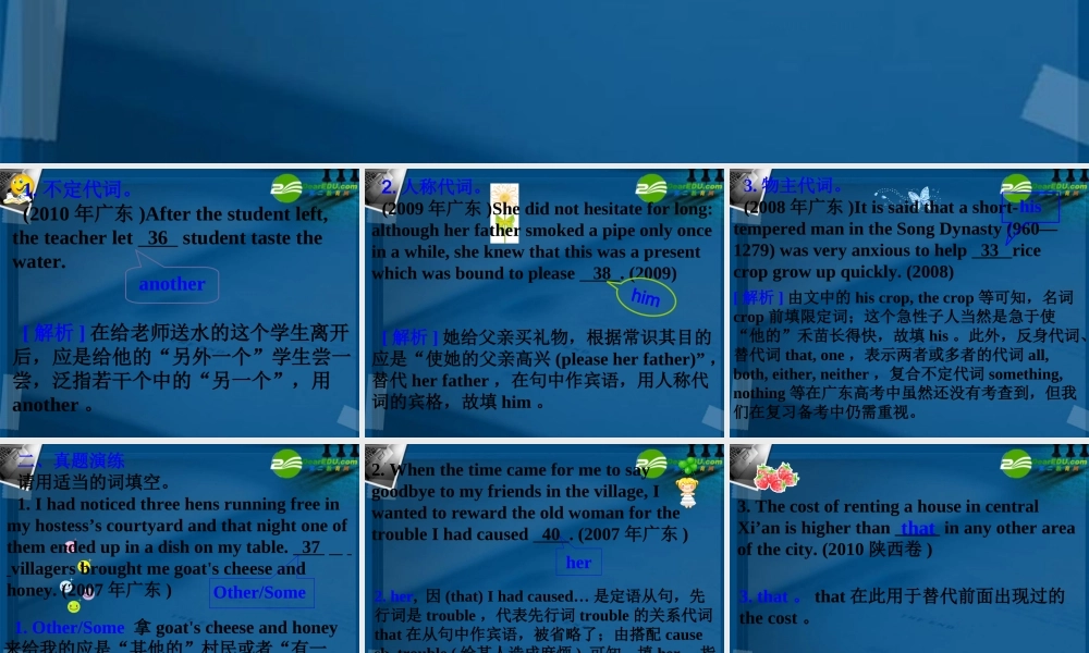 二轮复习课件：代词(语法)课件