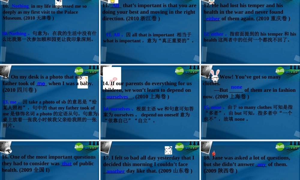 二轮复习课件：代词(语法)课件