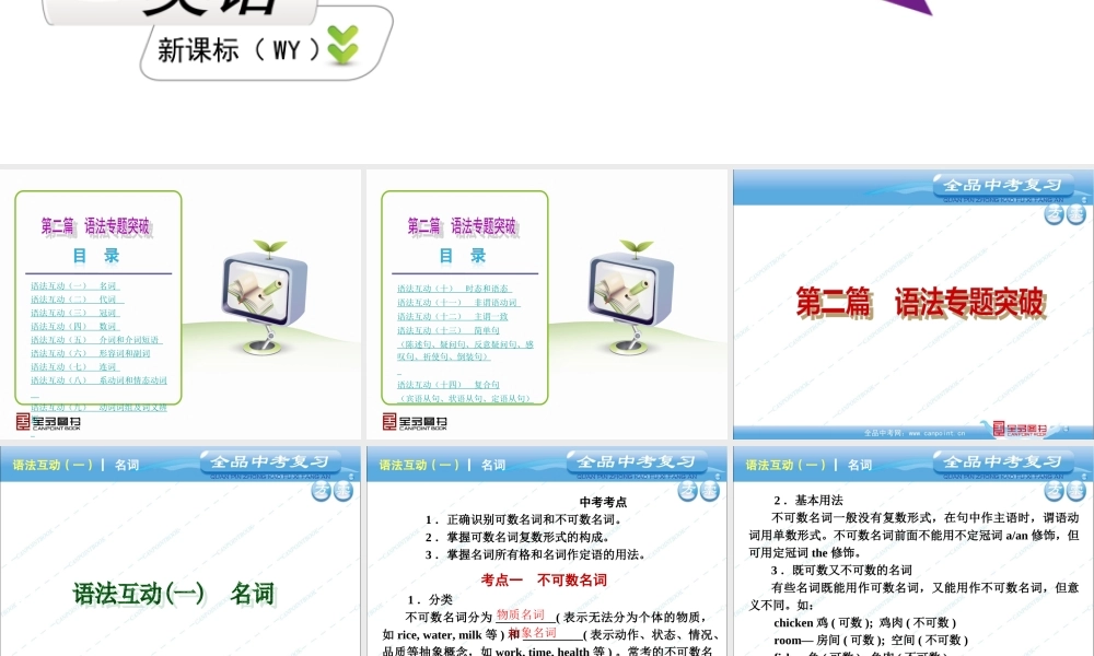 中考复习第二篇英语—新课标外研版