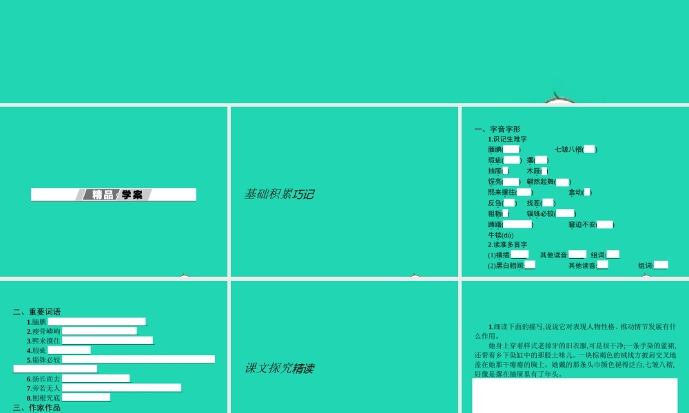 七年级语文上册 第一单元 4 安恩和奶牛课件 (新版)苏教版 课件