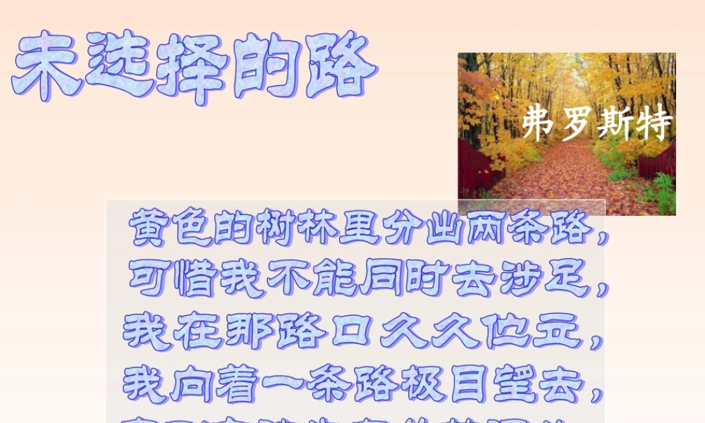 七年级语文下册 (未选择的路)教学课件 人教新课标版 课件