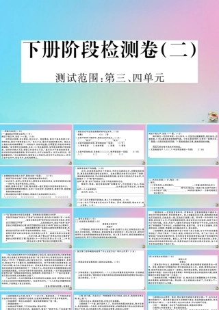 九年级语文下册 阶段检测卷(二)作业课件 新人教版 课件