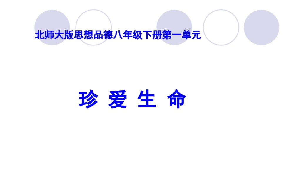八年级政治下册 第一课(珍爱生命)第一站课件 北师大版  课件