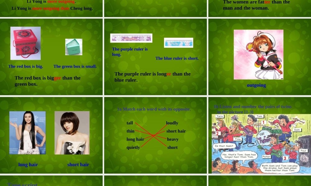 八年级英语上册 Unit 3 I am more outgoing than my sister Section A 1课件 (新版)人教新目标版 课件
