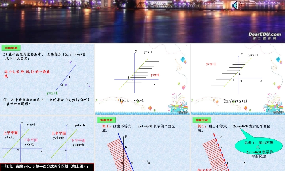 二元一次不等式表示的平面区域 苏教版 课件