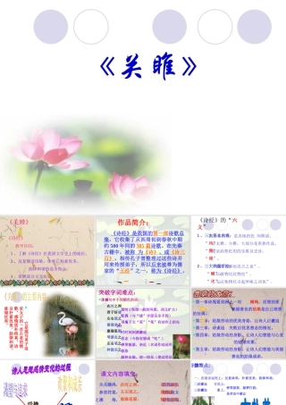 九年级语文下册关雎 课件语文版 课件