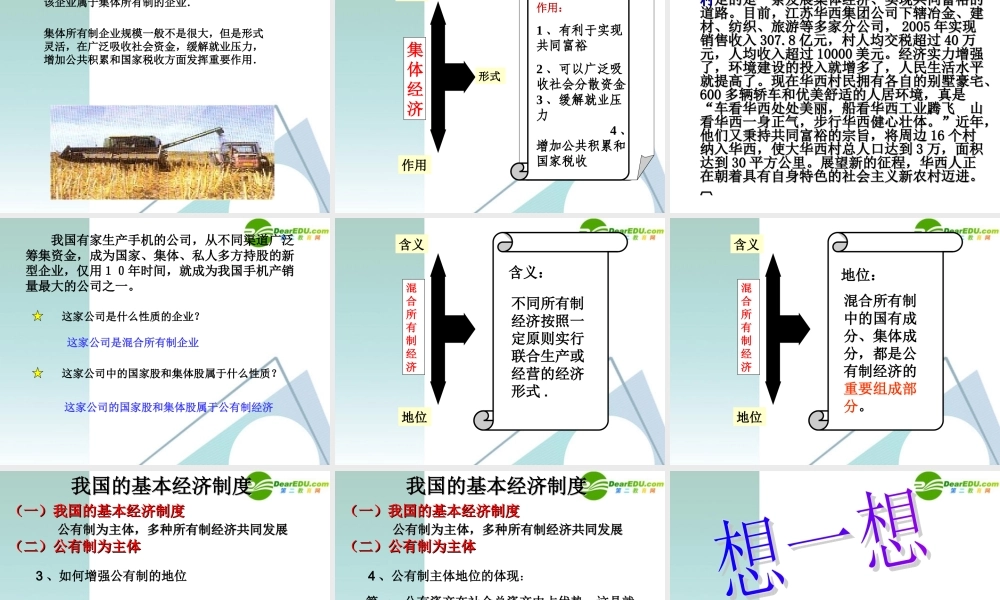 九年级政治 我国的基本经济制度课件 鲁教版 课件