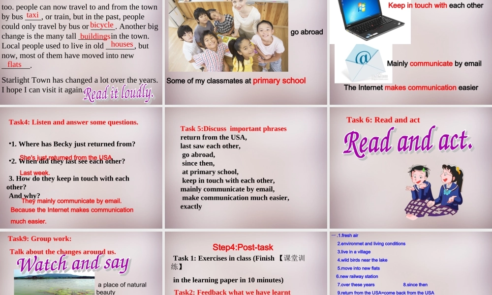 八年级英语下册(Unit 1 Past and Present Integrated skills)课件 (新版)牛津版 课件