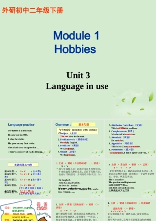 八年级英语 Module1(Unit3 Language in use)课件