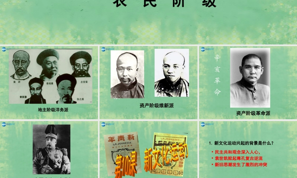 中学七年级历史上册 第10课 新文化运动课件 鲁教版五四制 课件