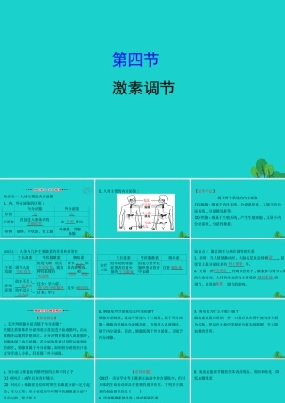 七年级生物下册 4.6.4激素调节习题课件(新版)新人教版 课件