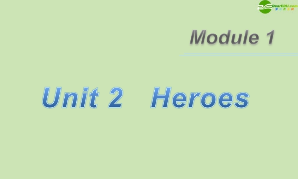 广东省高三英语第一轮总复习 Module1 Unit2 Heroes(2)课件 北师大版 新课标 课件