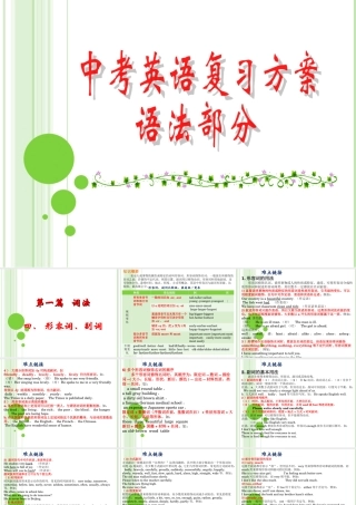 九年级英语中考复习方案-形容词、副词课件