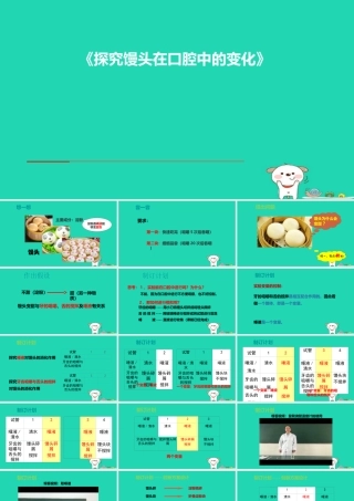 七年级生物下册 4.2.2(消化和吸收)馒头在口腔中的变化课件 (新版)新人教版 课件