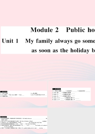 九年级英语上册 Module 2 Public holidaysUnit 1 My family always go somewhere interesting as soon as the holiday begins(小册子)课件 (新版)外研版 课件