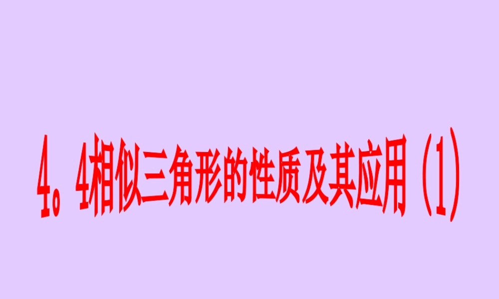 九年级数学相似三角形的性质及应用课件 新浙教版 课件