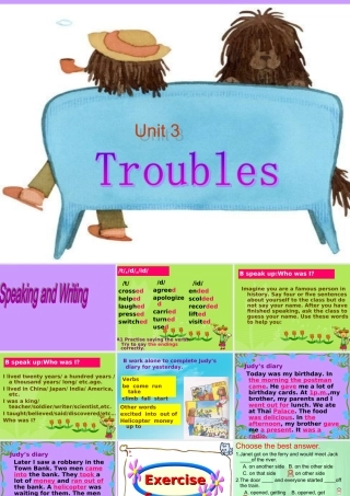 七年级英语上：Unit 3 Troubles Speaking & Writing课件上海牛津版 课件