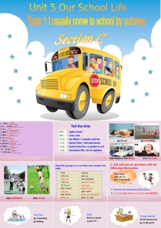 七年级英语下册 Unit 5 Our school life Topic 1 I usually come to school by subway Section C同步课件 (新版)仁爱版 课件