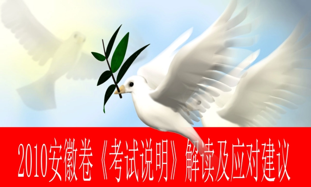 安徽省高考研讨会资料：解读考试说明--语文课件