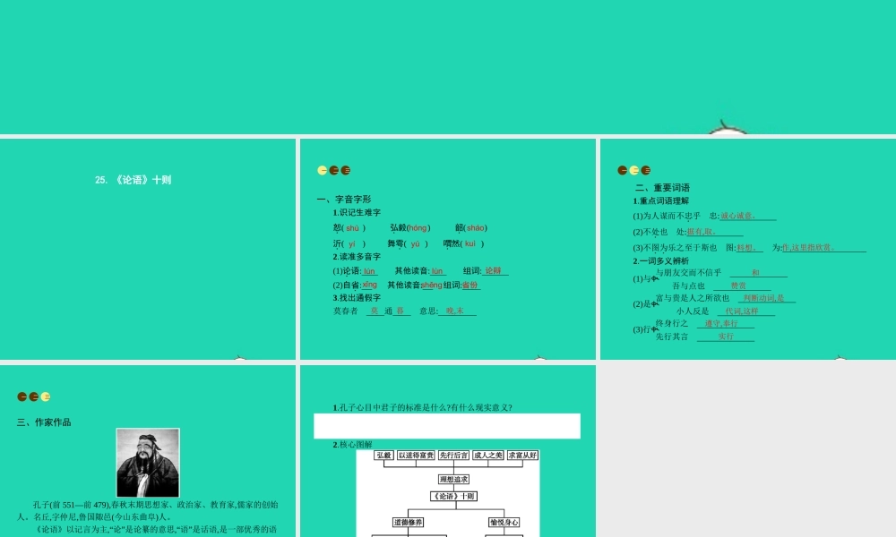 九年级语文上册 第七单元 25(论语)十则课件 语文版 课件
